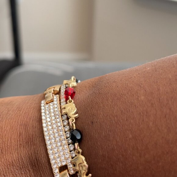 Neiman Marcus 18K Gold Plated Crystal ID Bracelet - Picture 3 of 5